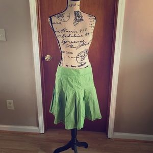 J. Crew Green Tiny Dot Skirt 6 Regular 100% Cotton